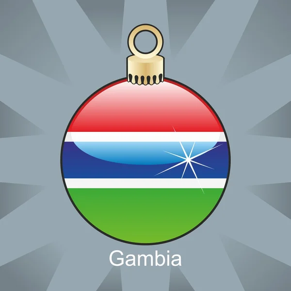 冈比亚旗子在圣诞灯泡形状 — 图库矢量图片