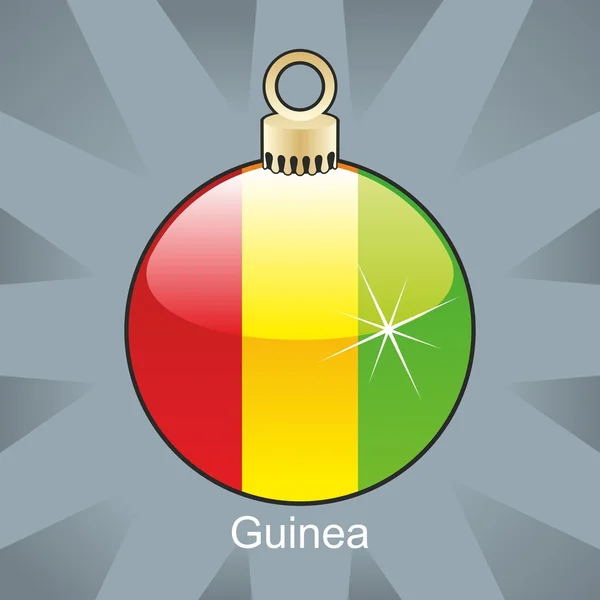 Σημαία της Γουινέας στο χριστουγεννιάτικο βολβών σχήμα — Διανυσματικό Αρχείο