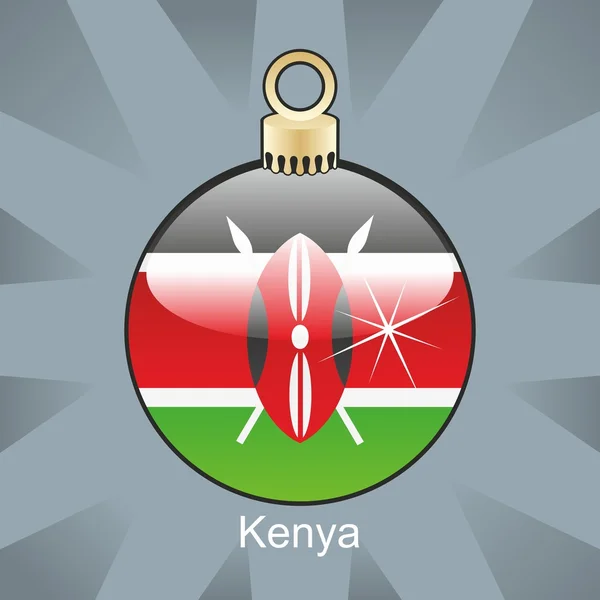 クリスマス電球形でケニアの旗 — ストックベクタ