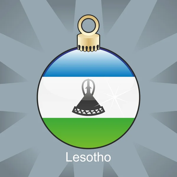 Lesotho vlajka ve tvaru žárovky vánoční — Stockový vektor