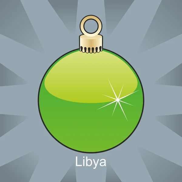 Drapeau libyen en forme d'ampoule de Noël — Image vectorielle