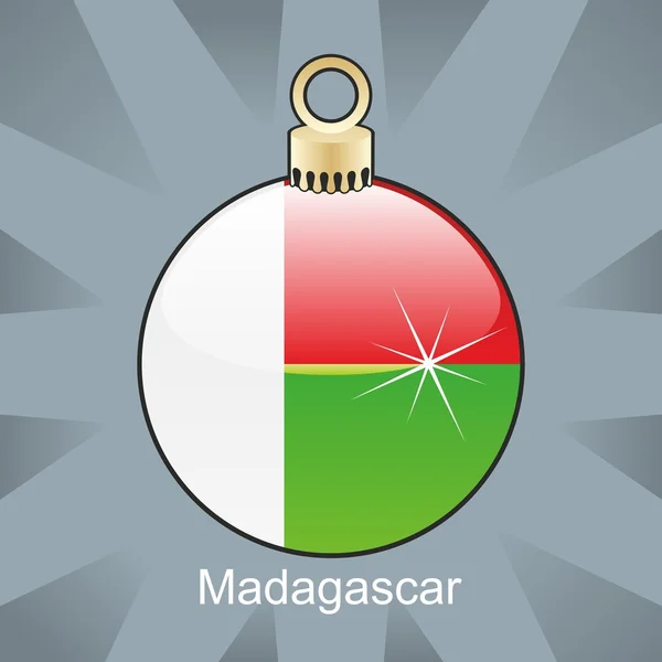 Vlag van Madagaskar in christmas lamp vorm — Stockvector