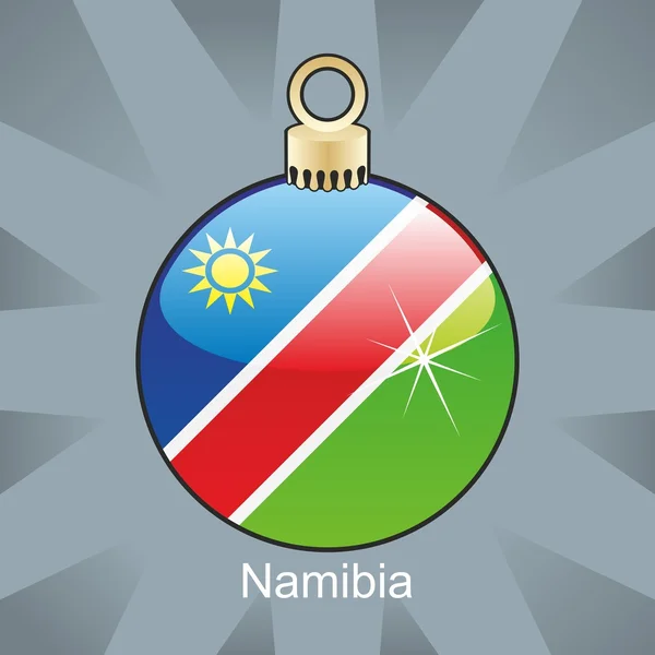 Namibia flag in christmas bulb shape — Stock Vector