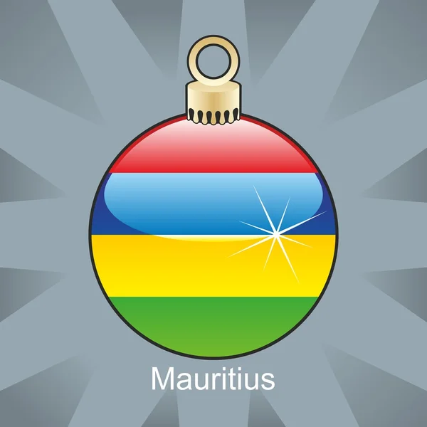 Bandera de Mauricio en forma de bombilla de Navidad — Vector de stock