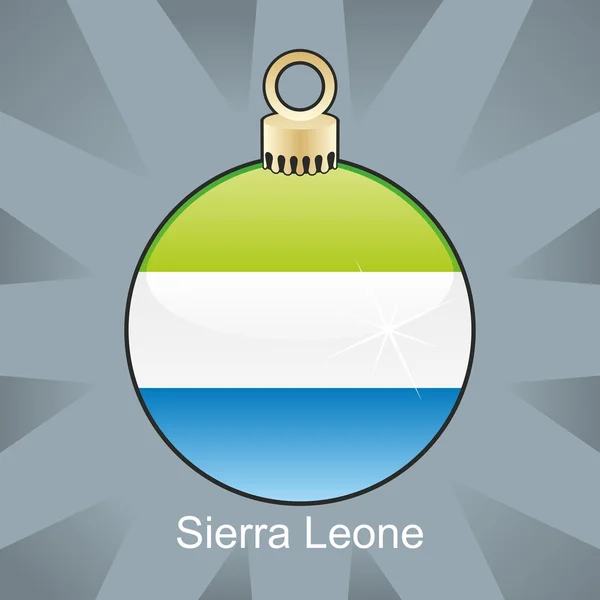 Serra Leoa bandeira em forma de lâmpada de Natal — Vetor de Stock