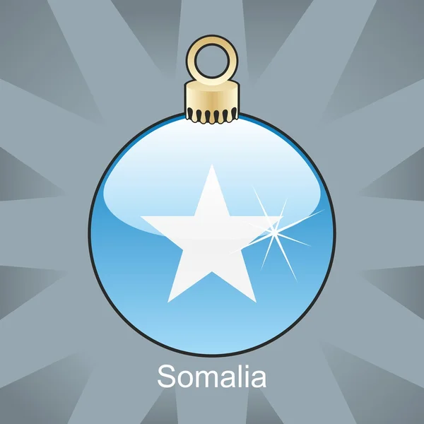 Somalia flag in christmas bulb shape — Stock Vector