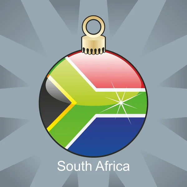 Bandera de Sudáfrica en forma de bombilla de Navidad — Archivo Imágenes Vectoriales