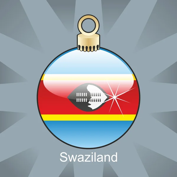 Swaziland flag in christmas bulb shape — Stock Vector