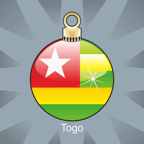 Togo flag in christmas bulb shape — Stock Vector