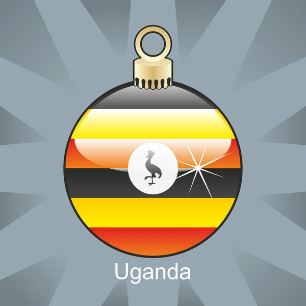 Σημαία της Ουγκάντα, σε σχήμα βολβού Χριστούγεννα — Διανυσματικό Αρχείο