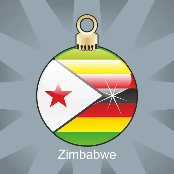 Zimbabwe zászló karácsonyi izzó alakú — Stock Vector