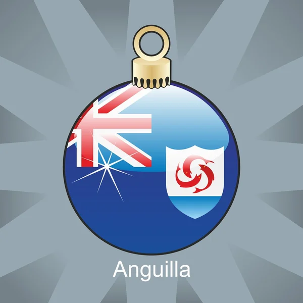 Anguilla bayrak Noel ampul şeklinde — Stok Vektör
