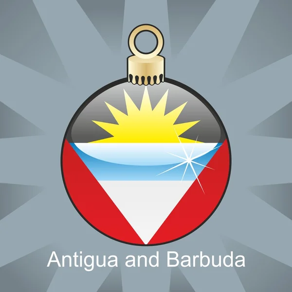 Flaga Antigui i Barbudy w Boże Narodzenie bulwa kształt — Wektor stockowy
