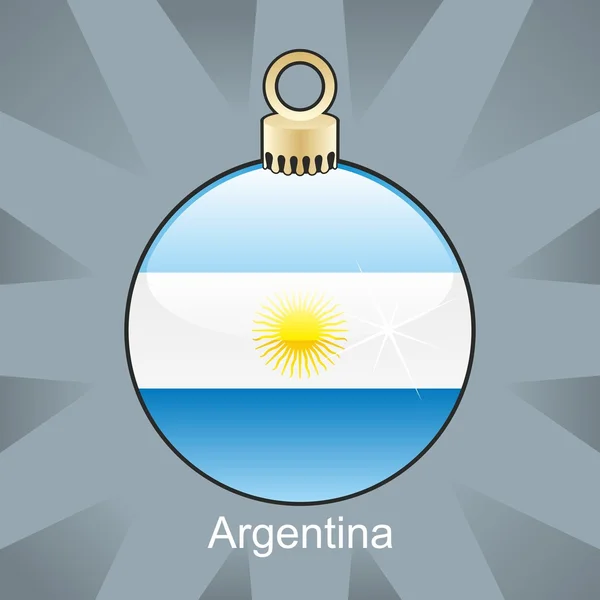 Argentin zászlót karácsonyi izzó alakú — Stock Vector