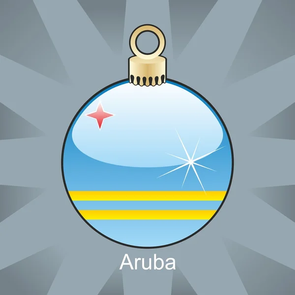 Aruba vlag in christmas lamp vorm — Stockvector