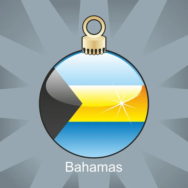 Bahamas flagga i jul glödlampa form — Stock vektor