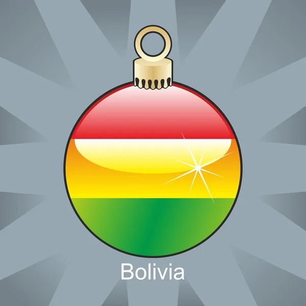 Bolívia zászló karácsonyi izzó alakú — Stock Vector