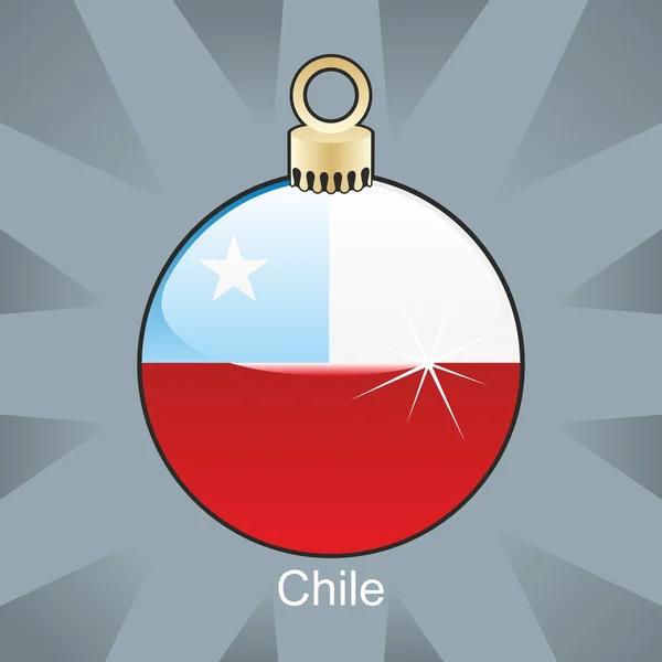 Chile vlajka ve tvaru žárovky vánoční — Stockový vektor