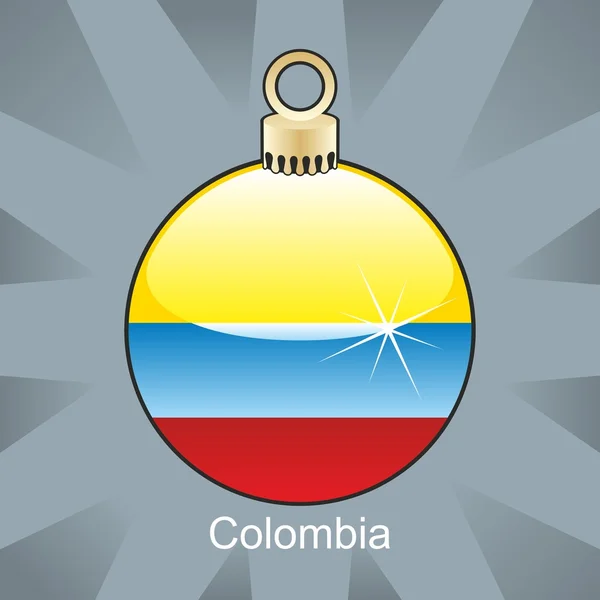 Kolumbianische Fahne in Form einer Weihnachtszwiebel — Stockvektor