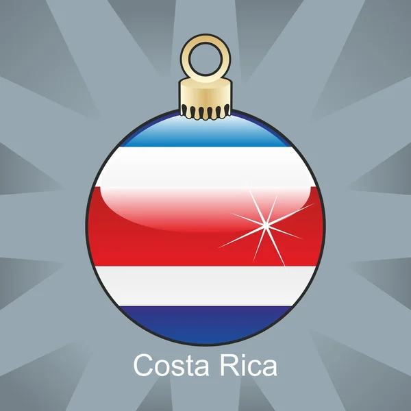 Σημαία της Κόστα Ρίκα, σε σχήμα βολβού Χριστούγεννα — Διανυσματικό Αρχείο