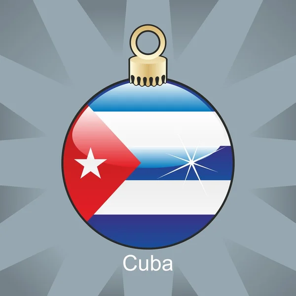 クリスマス電球形でキューバの旗 — ストックベクタ