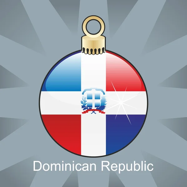 Bandera de República Dominicana en forma de bombilla de Navidad — Vector de stock