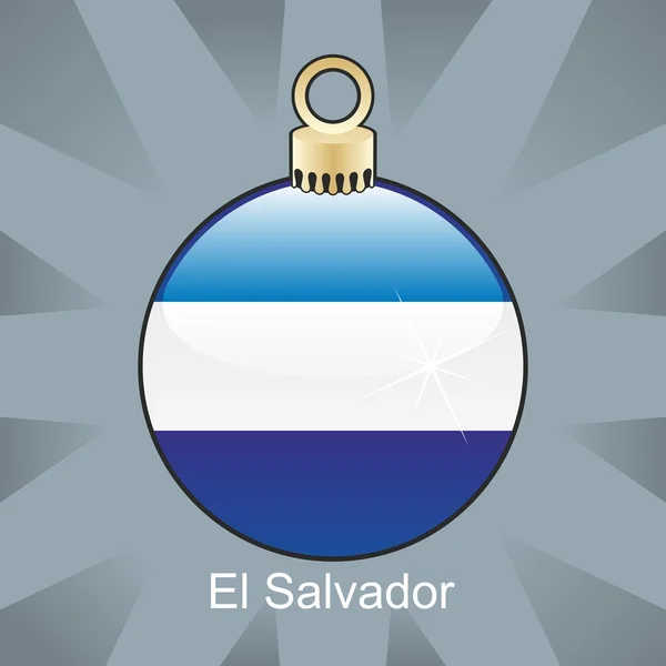 Σημαία του Ελ Σαλβαδόρ σε σχήμα βολβού Χριστούγεννα — 图库矢量图片
