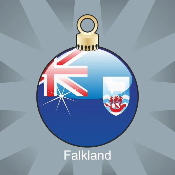 Drapeau Falkland en forme de bulbe de Noël — Image vectorielle