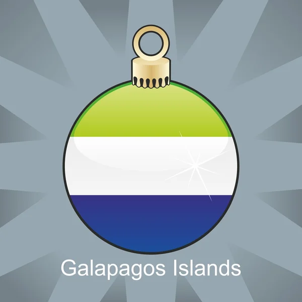 加拉帕戈群岛旗圣诞灯泡形状中 — 图库矢量图片