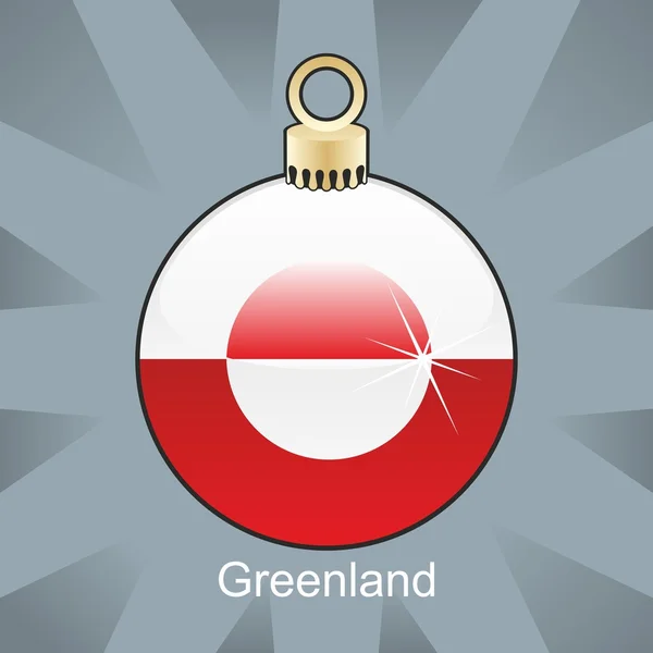 Vlag van Groenland in christmas lamp vorm — Stockvector