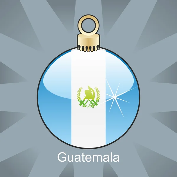 危地马拉国旗圣诞灯泡形状中 — 图库矢量图片