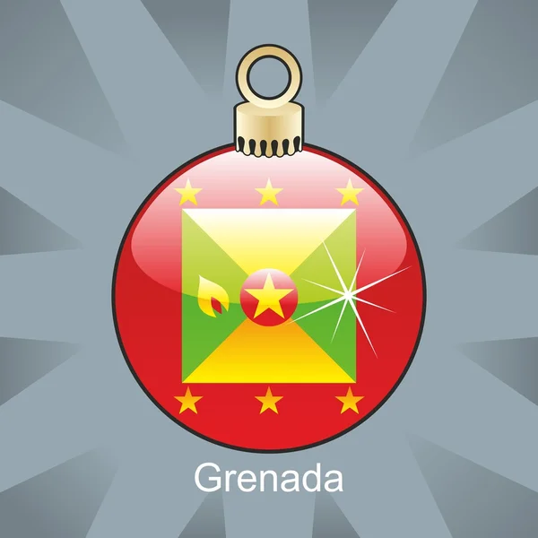 クリスマス電球形でグレナダの旗 — ストックベクタ