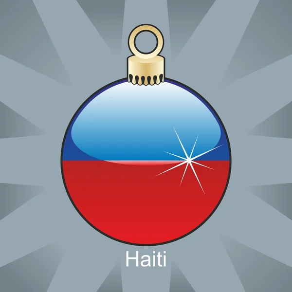 Bandeira do Haiti em forma de bulbo de Natal — Vetor de Stock