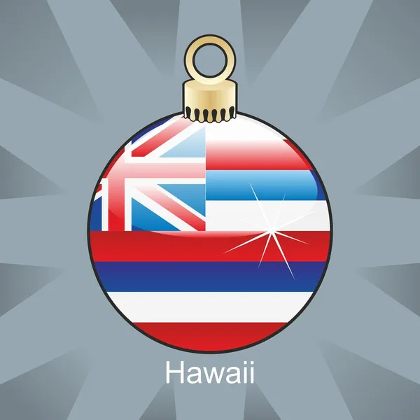 Bandeira do Havaí em forma de bulbo de Natal — Vetor de Stock