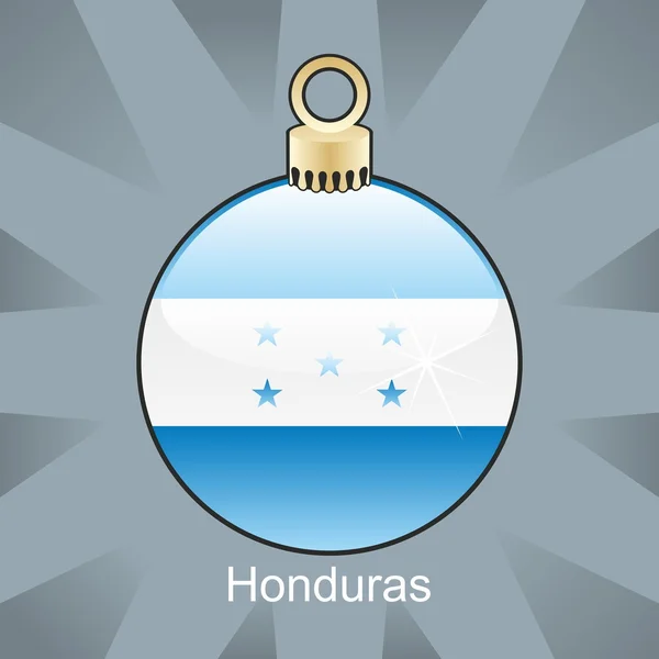 洪都拉斯国旗圣诞灯泡形状中 — 图库矢量图片