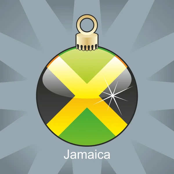 Jamaica flag in christmas bulb shape — Stock Vector