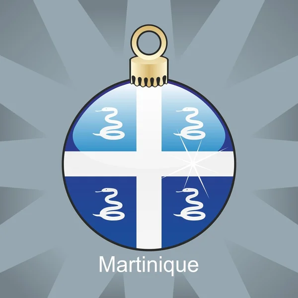 马提尼克岛标志在圣诞灯泡形状 — 图库矢量图片