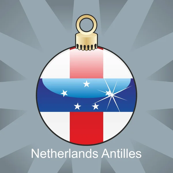 Antille olandesi bandiera a forma di lampadina di Natale — Vettoriale Stock
