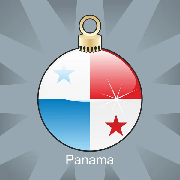 巴拿马国旗在圣诞灯泡形状 — 图库矢量图片