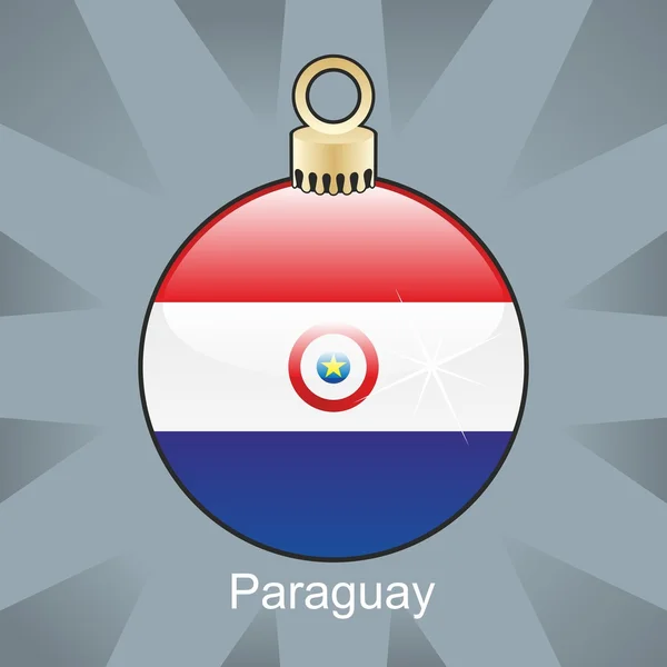巴拉圭国旗圣诞灯泡形状中 — 图库矢量图片