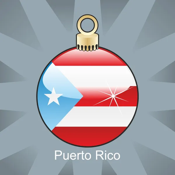 クリスマス電球形でプエルトリコの旗 — ストックベクタ