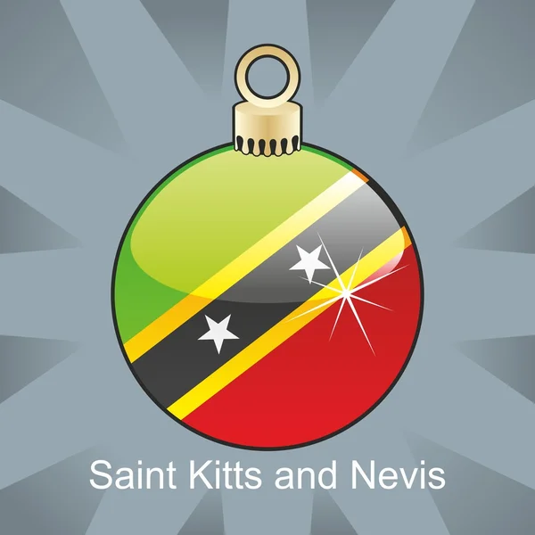 Bandeira de São Cristóvão e Nevis em forma de lâmpada de Natal — Vetor de Stock