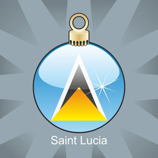 Saint lucia vlag in christmas lamp vorm — Stockvector