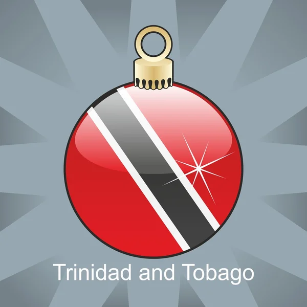 Σημαία του Τρινιντάντ και Τομπάγκο στο χριστουγεννιάτικο βολβών σχήμα — Διανυσματικό Αρχείο