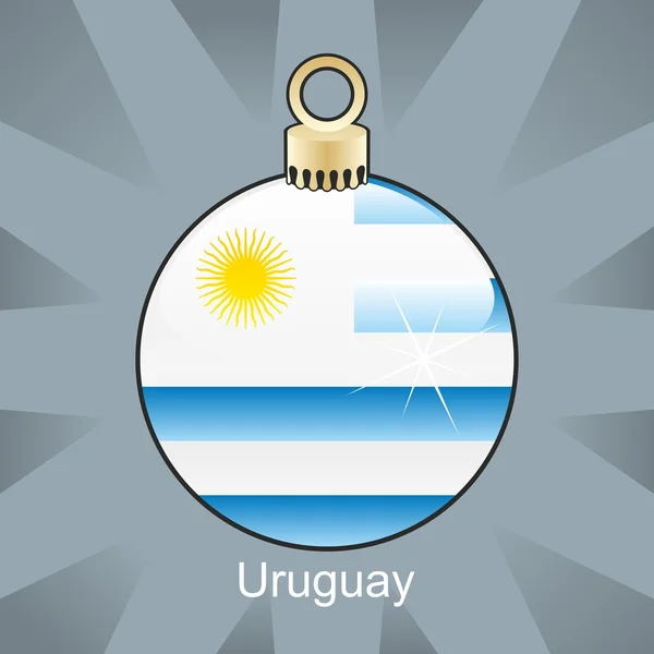 Σημαία της Ουρουγουάης στο χριστουγεννιάτικο βολβών σχήμα — Διανυσματικό Αρχείο