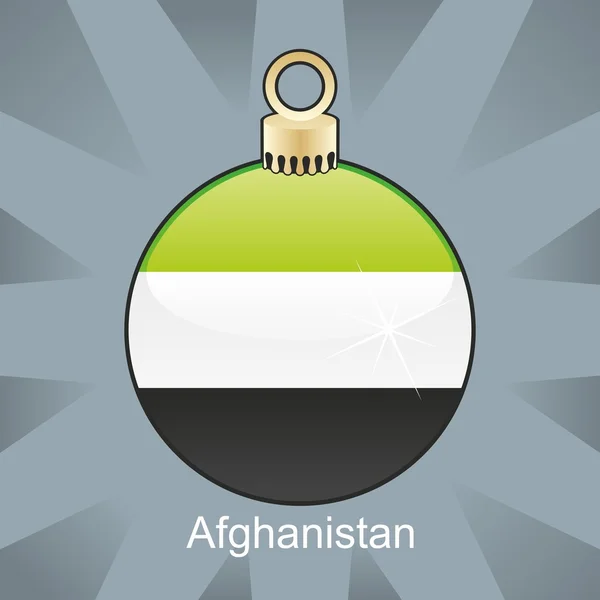 Afghánistán vlajka ve tvaru žárovky vánoční — Stockový vektor