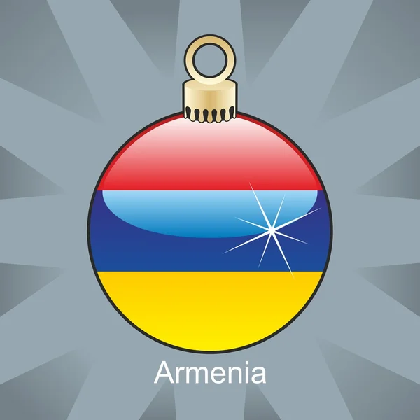 クリスマス電球形でアルメニアの旗 — ストックベクタ