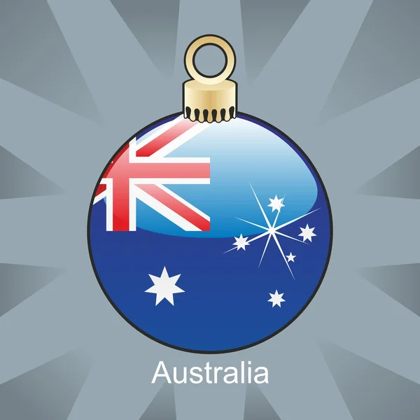 澳大利亚国旗圣诞灯泡形状中 — 图库矢量图片