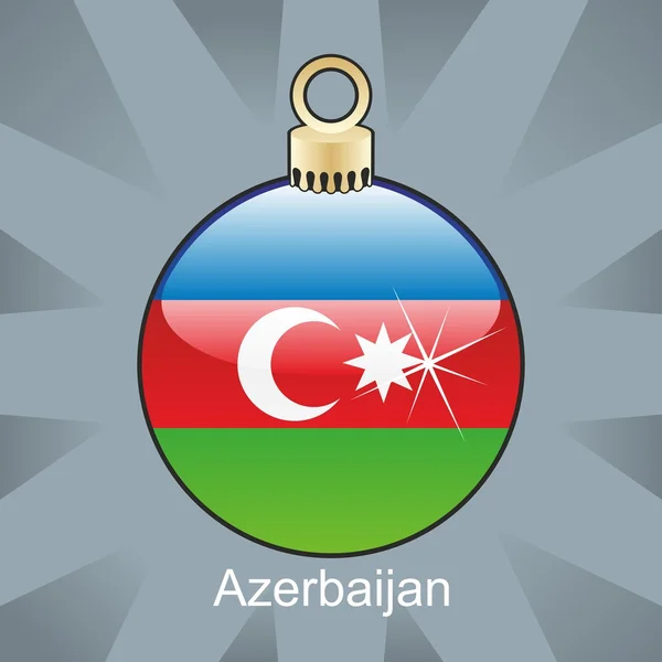 阿塞拜疆国旗圣诞灯泡形状中 — 图库矢量图片