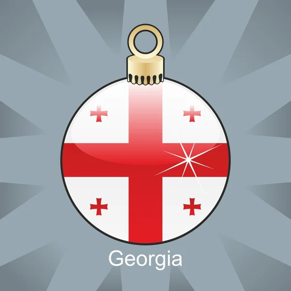 Flaga Gruzji w Boże Narodzenie bulwa kształt — Wektor stockowy